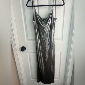 NWT Jessica Simpson Metallic Silver Dress